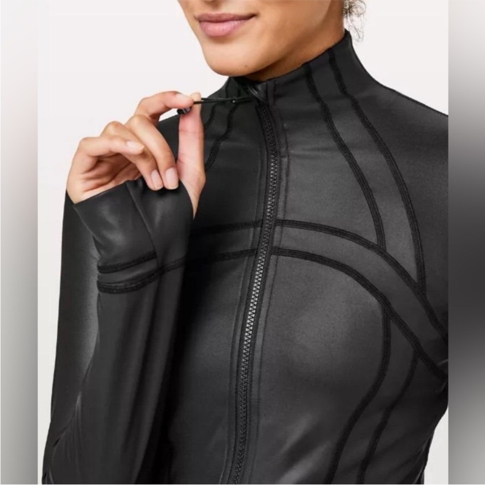 Lululemon Define and Black Shiney Zip-Up Athletic Jacket